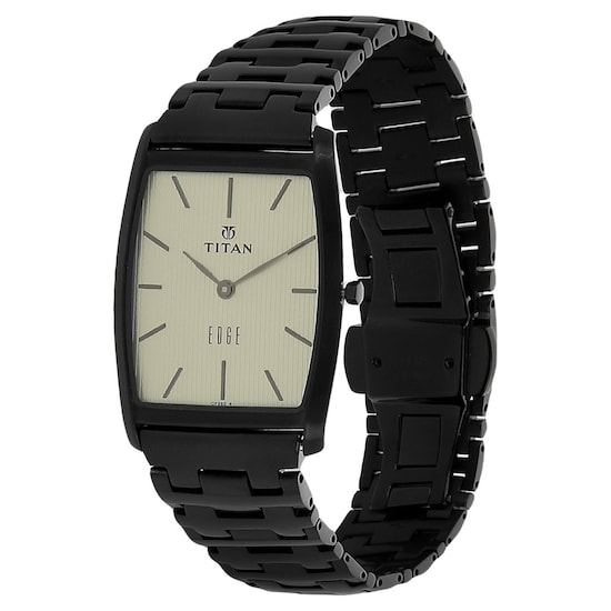 Titan NH1044NM02A (Edge Champagne Dial Stainless Steel Strap Watch)